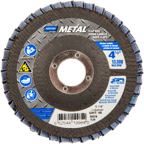 ‎4-1/2 × 7/8″ Metal Fiberglass Conical Flap Disc Type 29 P60 Grit R828 Zirconia Alumina - Top Tool & Supply