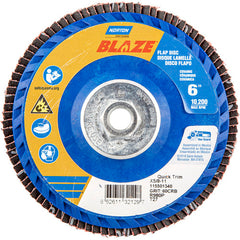 ‎6 × 5/8 - 11″ Blaze Plastic Flat Flap Disc Type 27 60 Grit R980P Premium Ceramic Alumina - Top Tool & Supply