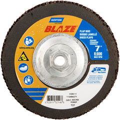 ‎7 × 5/8 - 11″ Blaze Fiberglass HD Flat Flap Disc Type 27 40 Grit R980P Premium Ceramic Alumina - Top Tool & Supply