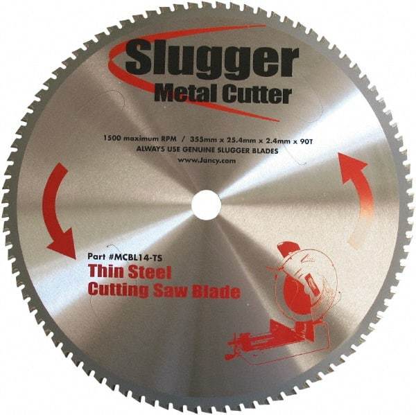 Fein - 14" Diam, 1" Arbor Hole Diam, 90 Tooth Wet & Dry Cut Saw Blade - Carbide-Tipped, Standard Round Arbor - Top Tool & Supply