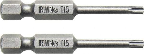 Irwin - 3 Piece, Torx Handle, Power Bit Set - 0.05 to 1/4" Hex, 1/4" Hex Drive - Top Tool & Supply