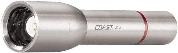 Coast Cutlery - White LED Bulb, 340 Lumens, Industrial/Tactical Flashlight - Silver Stainless Steel Body, 3 AA Batteries Included - Top Tool & Supply