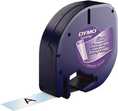 Dymo - 1/2" Wide x 156" Long, Black On Clear Plastic Label Printer Cartridge - For DYMO Letratag Printers - Top Tool & Supply