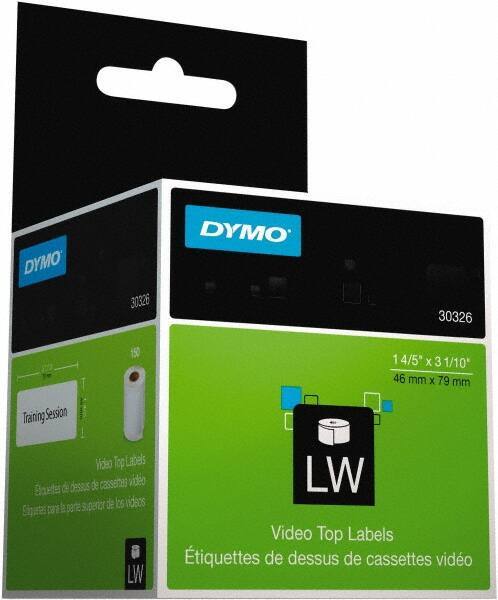 Dymo - 1.8" Wide x 3-3/32" Long, White Video Top Label - For DYMO LabelWriter Printers - Top Tool & Supply