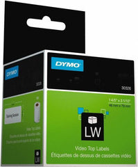 Dymo - 1.8" Wide x 3-3/32" Long, White Video Top Label - For DYMO LabelWriter Printers - Top Tool & Supply