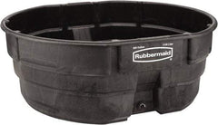 Rubbermaid - 300 Gallon Black Oval Plastic Stock Tank - 25" High x 69" Diam - Top Tool & Supply