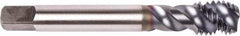 Union Butterfield - #8-32 UNC 3 Flute 2B Modified Bottoming Spiral Flute Tap - Powdered Metal, TiCN Finish, 2.48" OAL, Right Hand Flute, Right Hand Thread, Series 1676AP - Top Tool & Supply