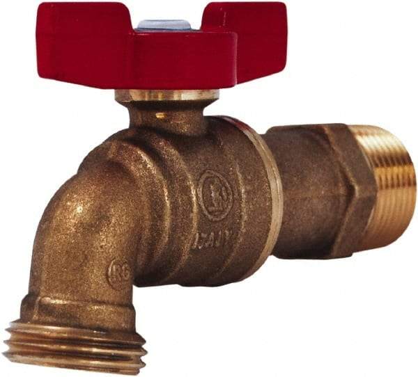 Legend Valve - 1/2" Pipe, 1/2" Tube, Aluminum Hose Bib Drain Cock & Shutoff Valve - 1/2 MNPT Thread, 125 Max psi, 2-29/64" Long - Top Tool & Supply