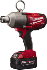 Milwaukee Tool - 7/16" Drive 18 Volt Pistol Grip Cordless Impact Wrench & Ratchet - 1,700 RPM, 0 to 2,300 BPM, 500 Ft/Lb Torque, 2 Lithium-Ion Batteries Included - Top Tool & Supply