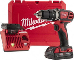 Milwaukee Tool - 18 Volt 1/2" Chuck Pistol Grip Handle Cordless Drill - 0-400 & 0-1800 RPM, Keyless Chuck, Reversible, 2 Lithium-Ion Batteries Included - Top Tool & Supply