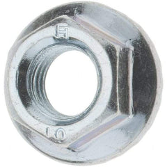 Value Collection - M8, 17.5mm Flange Diam, 8mm High, 12mm Across Flats, Flange Nut - Steel, Zinc-Plated Finish, JIS B 1190 - Top Tool & Supply