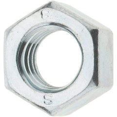 Value Collection - M8x1.25 Metric Coarse Steel Right Hand Hex Nut - 12mm Across Flats, 6.5mm High, Zinc-Plated Finish - Top Tool & Supply