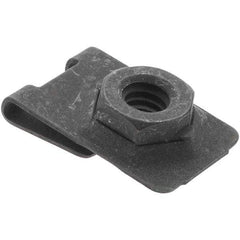 Value Collection - 1/4-20 Screw, 0.032 to 0.093" Thick, Spring Steel J Nut - 1/2" Center Edge, Black Phosphate Finish - Top Tool & Supply