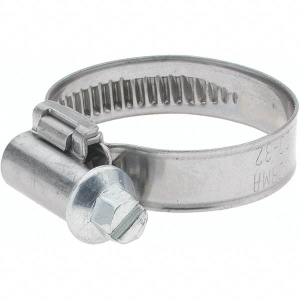 Value Collection - 20 to 32mm Diam, Stainless Steel Worm Drive Clamp - 9mm Wide - Top Tool & Supply