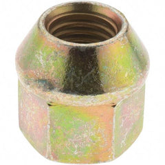 Value Collection - M12-1.5 Zinc Finish Wheel Nut - 19mm Hex, 23mm Overall Length, 60° Seat Angle - Top Tool & Supply