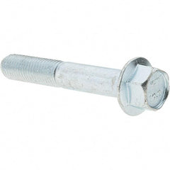 Value Collection - M10x1.50 Metric Coarse, 60mm Length Under Head, Hex Drive Flange Bolt - 35mm Thread Length, Grade 10.9 Alloy Steel, Smooth Flange, Zinc-Plated Finish - Top Tool & Supply