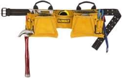 DeWALT - 29 to 46" Waist Apron - 12 Pocket, Yellow, Leather - Top Tool & Supply