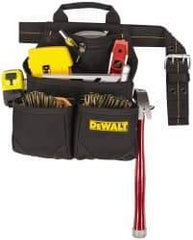 DeWALT - 29 to 46" Waist Nail & Tool Pouch - 6 Pocket, Black, Polyester - Top Tool & Supply