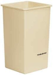 PRO-SOURCE - 14 Qt Beige Rectangle Trash Can - Polyethylene, 12-1/4" High x 8-1/4" Long x 11-1/4" Wide - Top Tool & Supply