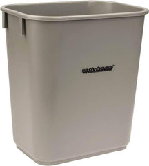 PRO-SOURCE - 14 Qt Gray Rectangle Trash Can - Polyethylene, 12-1/4" High x 8-1/4" Long x 11-1/4" Wide - Top Tool & Supply