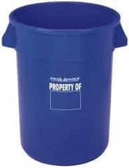 PRO-SOURCE - 20 Gal Blue Round Trash Can - Polyethylene, 22-1/2" High - Top Tool & Supply