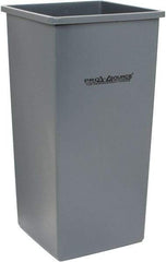 PRO-SOURCE - 32 Gal Gray Square Trash Can - Polyethylene, 31-3/4" High - Top Tool & Supply