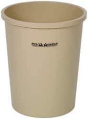 PRO-SOURCE - 44 Qt Beige Round Trash Can - Polyethylene, 18-7/8" High - Top Tool & Supply