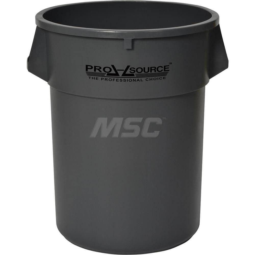 55 Gal Round Gray Trash Can Polyethylene