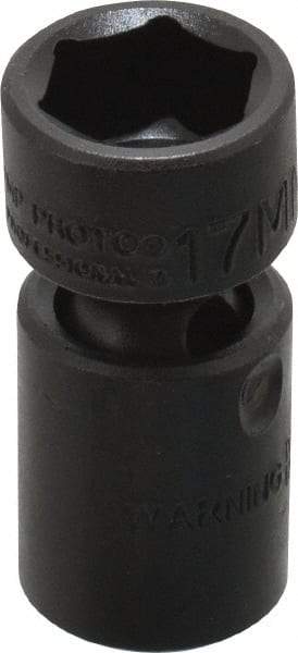 Proto - 3/8" Drive 17mm Standard Universal Impact Socket - 6 Points, 2-3/32" OAL - Top Tool & Supply