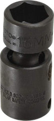 Proto - 3/8" Drive 18mm Standard Universal Impact Socket - 6 Points, 2-3/32" OAL - Top Tool & Supply