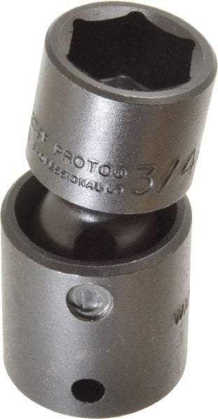 Proto - 1/2" Drive 3/4" Standard Universal Impact Socket - 6 Points, 2-19/32" OAL - Top Tool & Supply