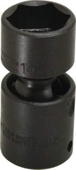 Proto - 1/2" Drive 1" Standard Universal Impact Socket - 6 Points, 2-29/32" OAL - Top Tool & Supply