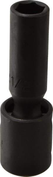 Proto - 1/2" Drive 1/2" Deep Universal Impact Socket - 6 Points, 3-19/32" OAL - Top Tool & Supply