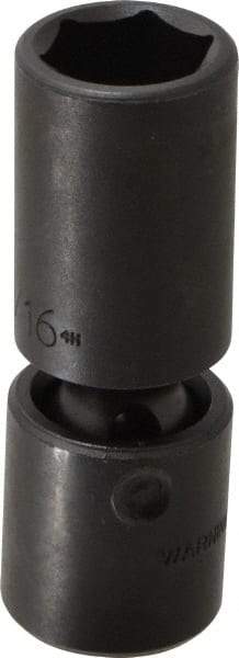 Proto - 1/2" Drive 13/16" Deep Universal Impact Socket - 6 Points, 3-1/2" OAL - Top Tool & Supply