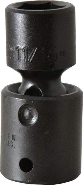 Proto - 1/2" Drive 11/16" Standard Universal Impact Socket - 6 Points, 2-19/32" OAL - Top Tool & Supply