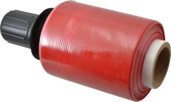 Stretch Associates - 5" x 1,000' 80 Gauge Red Bundling Stretch Film with Dispenser - 4 Piece, 80 Gauge, Red - Top Tool & Supply