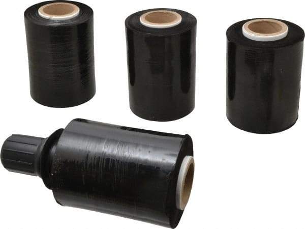 Stretch Associates - 5" x 1,000' 80 Gauge Black Bundling Stretch Film with Dispenser - 4 Piece, 80 Gauge, Black - Top Tool & Supply