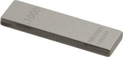 Mitutoyo - 0.1006" Rectangular Steel Gage Block - Accuracy Grade 0, Includes Certificate of Inspection - Top Tool & Supply