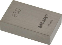 Mitutoyo - 0.85" Rectangular Steel Gage Block - Accuracy Grade 0, Includes Certificate of Inspection - Top Tool & Supply