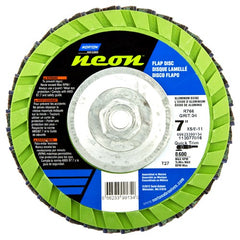 ‎7″ × 1/4″ × 5/8″-11 Neon R766 Flap Disc Type 27 Flat 120 Grit - Top Tool & Supply