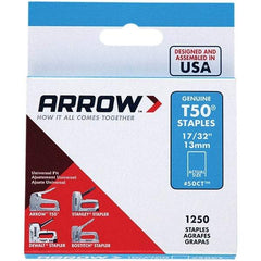 Arrow - 3/8" Wide Galvanized Steel Heavy-Duty Staples - 17/32" Leg Length - Top Tool & Supply