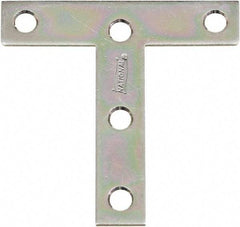 National Mfg. - 3" Long x 3" Wide Steel Tee Plates - Zinc Plated Finish - Top Tool & Supply