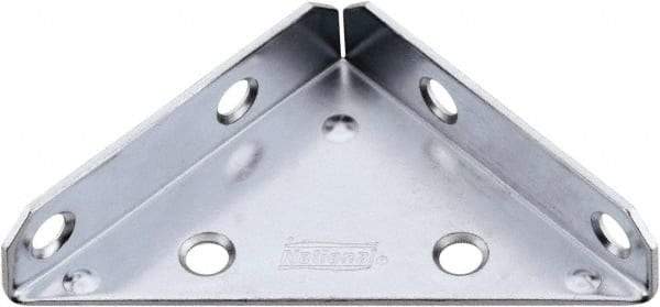 National Mfg. - 3" Long x 3" Wide Steel Corner Braces - Zinc Plated Finish - Top Tool & Supply