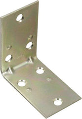 National Mfg. - 2-1/2" Long x 1-1/2" Wide Steel Corner Braces - Zinc Plated Finish - Top Tool & Supply