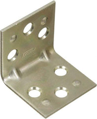 National Mfg. - 1-1/2" Long x 1-1/2" Wide Steel Corner Braces - Zinc Plated Finish - Top Tool & Supply