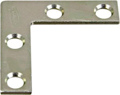 National Mfg. - 1-1/2" Long x 3/8" Wide Steel Corner Braces - Zinc Plated Finish - Top Tool & Supply