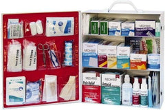 Medique - 1,100 Piece, 100 Person, Industrial First Aid Kit - 13-3/4" Wide x 16-1/4" Deep x 5-1/2" High, Metal Cabinet - Top Tool & Supply