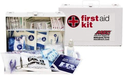 Medique - 150 Piece, 25 Person, Industrial First Aid Kit - 11" Wide x 7-1/2" Deep x 2-1/2" High, Metal Case - Top Tool & Supply