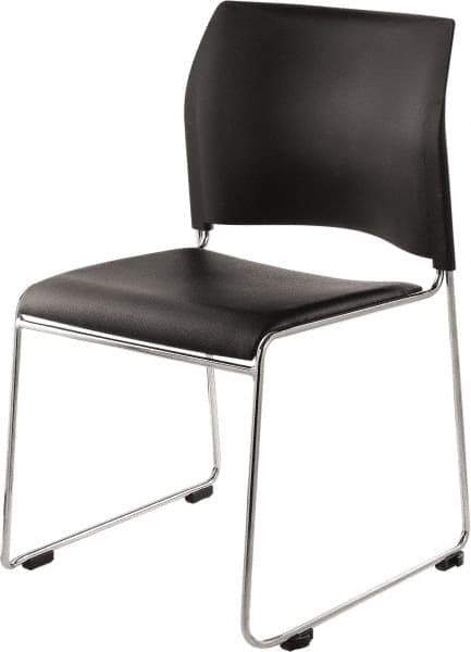 NPS - Vinyl Black Stacking Chair - Chrome Frame, 20" Wide x 19-1/4" Deep x 30" High - Top Tool & Supply