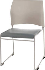 NPS - Vinyl Blue Stacking Chair - Silver Frame, 20" Wide x 19-1/4" Deep x 30" High - Top Tool & Supply